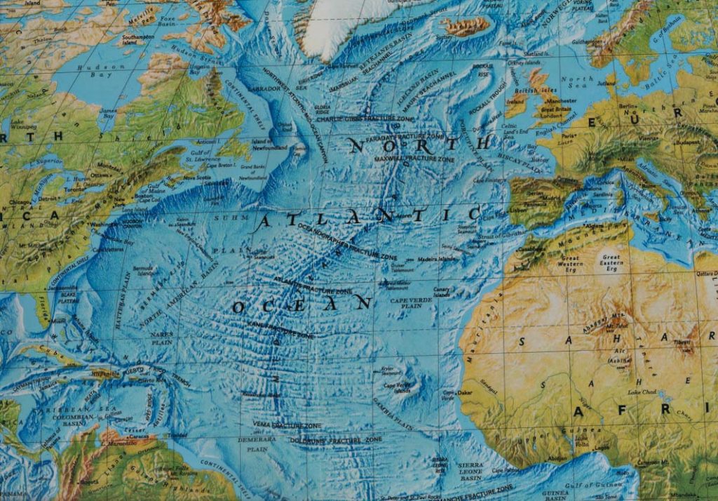 Mappa Oceano Atlantico